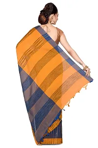 BENGAL HANDLOOM Ikkat Cotton Exclusive Saree With Blouse Piece(Color- Orange)-thumb2