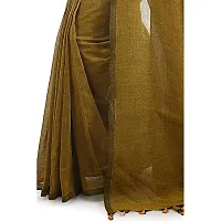 BENGAL HANDLOOM Women's Woven Cotton Saree With Blouse Piece (BHMLML4_Gold)-thumb3