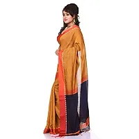 BENGAL HANDLOOM Women's Woven Cotton Silk Saree With Blouse Piece (HTSR11_Gold)-thumb1