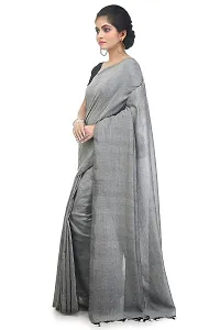 BENGAL HANDLOOM Women's Woven Cotton Saree With Blouse Piece (BHMLML1_Grey)-thumb1