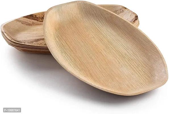 Leaf Tree Areca Leaf Disposable Platter Tray - 12 x 7 Oval - Biodegradable and Naturally compostable ecofriendly Trays (Pack of 25)