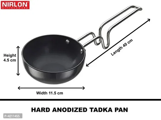 Tadka Pan | Non Stick Tadka Pan | Unbreakable Wired Steel Handle Tadka Pan | Chowka Pan Kadai Vagariya | Aluminium Tadka Kadhai with Steel Handle-thumb0