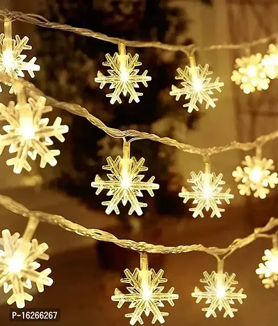 X Pulse Snowflake LED Curtain Lights for Christmas, Diwali, Wedding, Window, Festive, 2.5 m, (6+6, Pack of 1) Warm White Light, Diwali Lights, Lights for Diwali-thumb0