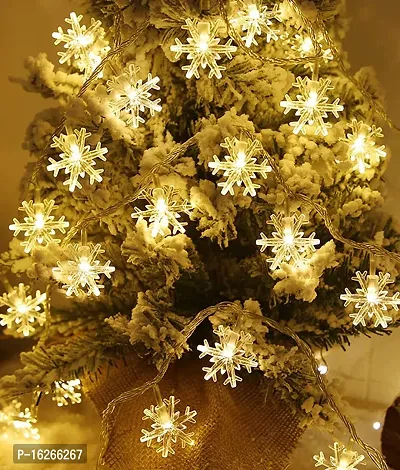 X Pulse Snowflake LED Curtain Lights for Christmas, Diwali, Wedding, Window, Festive, 2.5 m, (6+6, Pack of 1) Warm White Light, Diwali Lights, Lights for Diwali-thumb4