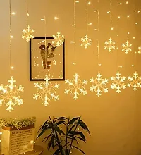 X Pulse Snowflake LED Curtain Lights for Christmas, Diwali, Wedding, Window, Festive, 2.5 m, (6+6, Pack of 1) Warm White Light, Diwali Lights, Lights for Diwali-thumb2