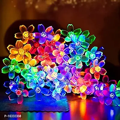 X Pulse Silicone Blooming Flower 3 Meter, 14 LED Fairy String Series Lights for Festival Home Decoration, Plug-in (Multicolor, Pack of 1)-thumb0