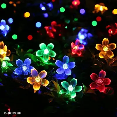 X Pulse Silicone Blooming Flower 3 Meter, 14 LED Fairy String Series Lights for Festival Home Decoration, Plug-in (Multicolor, Pack of 1)-thumb2