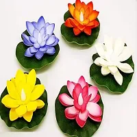 X Pulse Pack of 3 Compatible Water Floating Flower Lotus Led Candle TeaLight (Color-Multicolor)-thumb3