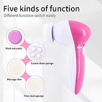 X Pulse 5 in 1 Portable Electric Facial Cleaner Battery Powered Multifunction Massager, Face Massager, Facial Machine, Beauty Massager, Facial Massager For Women (Pink)-thumb3