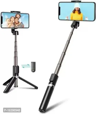 X Pulse Wireless Remote Selfie Stick R1 Bluetooth Selfie Stick (Black, Remote Included)-thumb0