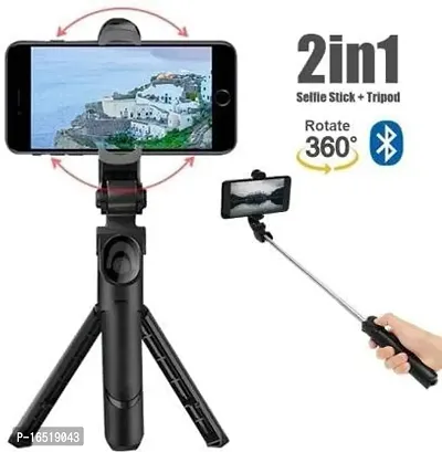 X Pulse Bluetooth Black XT02 360-Degree Rotating Multi-Function Retractable Mobile Phone Selfie Stick-thumb4