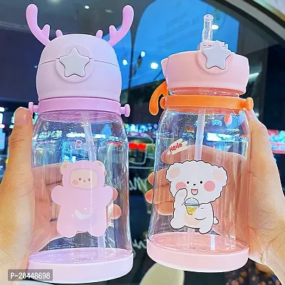 x pulse Deer horns for kids Drinking Water Bottles / Character Motifs / Cute Characters 600 ml Water Bottle  (Set of 1, Multicolor)