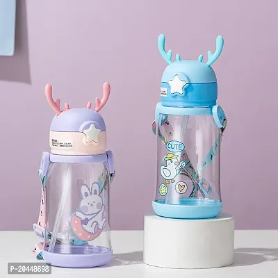 x pulse Deer horns for kids Drinking Water Bottles / Character Motifs / Cute Characters 600 ml Water Bottle  (Set of 1, Multicolor)-thumb3