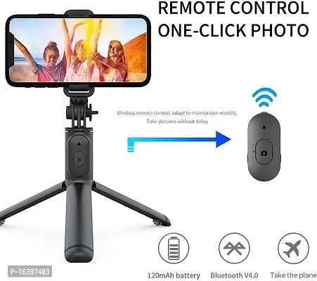 X Pulse R1s Bluetooth Selfie Sticks with Remote and Selfie Light, 3-in-1 Multifunctional Selfie Stick Tripod Stand Mobile Stand Compatible with All Phones (Black)-thumb4