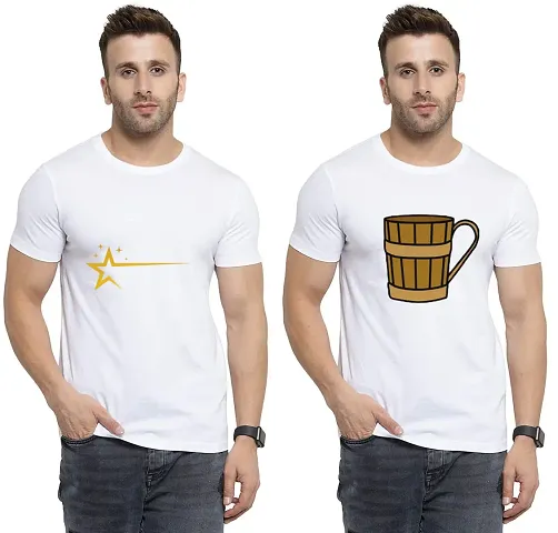 Denip - Where Fashion Begins | DP-3414 | Graphic Print T-Shirt | for Men Boy | Pack of 2