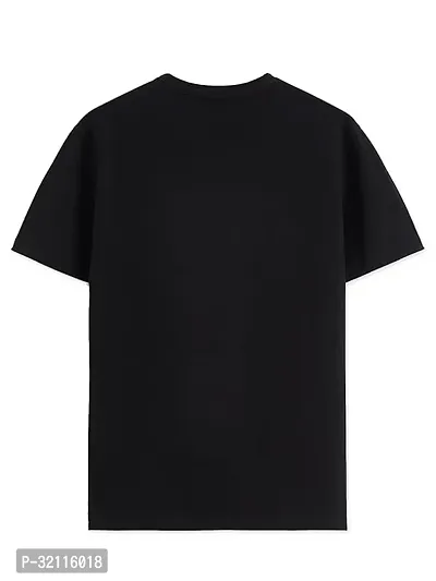 Stylish Black Polyester Solid Tees for Men-thumb0