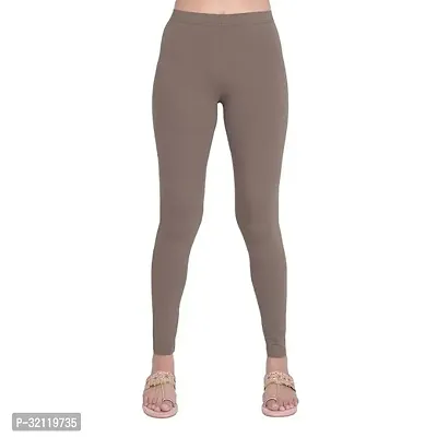 Stylish Brown Polyester Solid Leggings for Women-thumb0