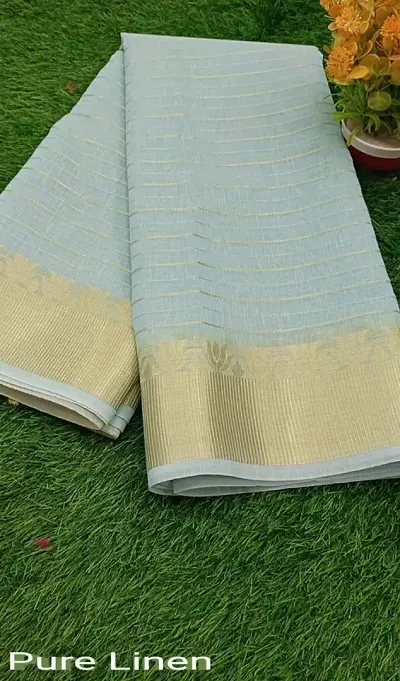 New In Linen Saree with Blouse piece 