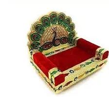 Wooden Meenakari Mor singhasan-thumb1