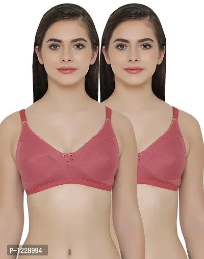 Pack of 2 Full Coverage Non Padded Wirefree Full Cup Bra's