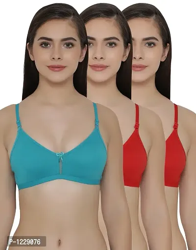 Pack of 3 Full Coverage Non Padded Wirefree Full Cup Bra's