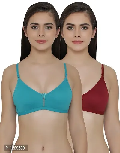 Pack of 2 Full Coverage Non Padded Wirefree Full Cup Bra's-thumb0