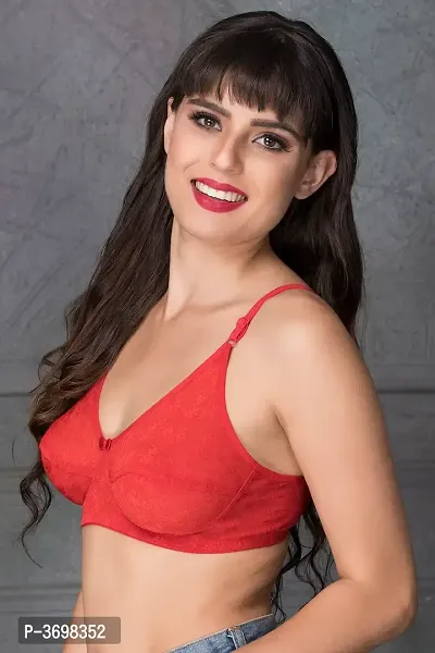 Chic Non-padded Wirefree Bra In Red-thumb2