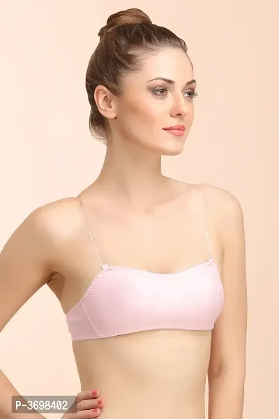 Tube Bra With Detachable Transparent Straps In Pink-thumb2