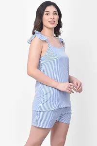 Clovia Sassy Stripes Cami Top & Shorts Set-thumb2