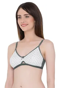 Clovia Comfy White Geometric Printed Non-Wired Non-Padded Full Cup Bra-thumb2