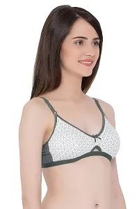 Clovia Comfy White Geometric Printed Non-Wired Non-Padded Full Cup Bra-thumb1
