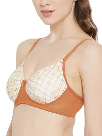 Clovia Comfy Multicoloured Floral Printed Non-Wired Padded T-Shirt Bra-thumb1