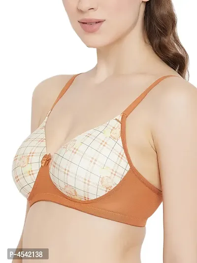 Clovia Comfy Multicoloured Floral Printed Non-Wired Padded T-Shirt Bra-thumb2