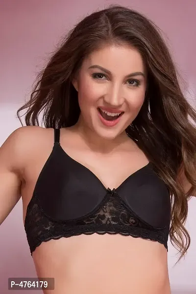 Clovia Cotton Rich Non-Wired Spacer Cup T-Shirt Bra In Black-thumb0