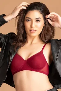 Clovia Padded Non Wired T Shirt Bra In Red-thumb1