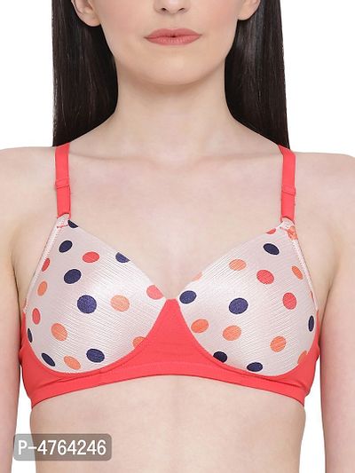 Buy Clovia Padded Non-Wired Full Coverage Polka Print T-Shirt Bra in Nude  Colour Online In India At Discounted Prices