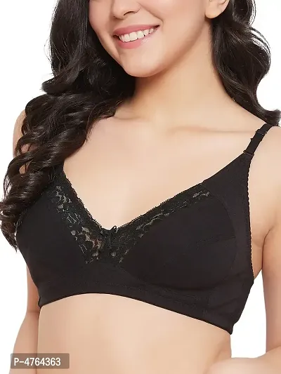 Buy Clovia Non-Padded Non-Wired Full Cup Bra in Black - Cotton Lace Online  In India At Discounted Prices