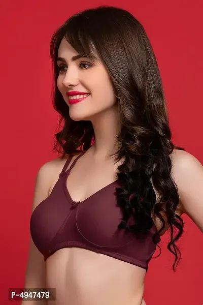 Buy Cotton Rich Non Padded Wirefree T-shirt Bra In Purple Online