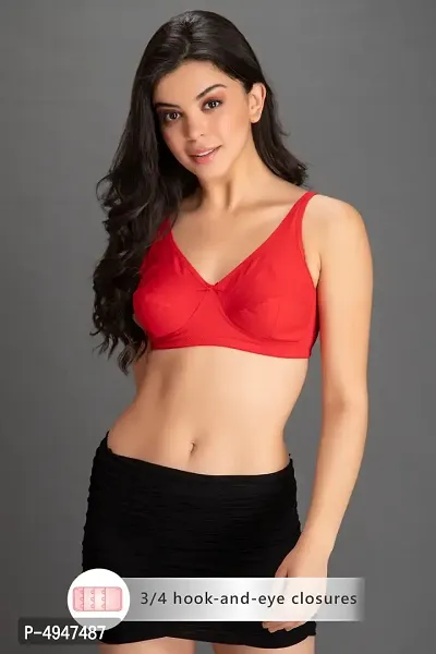 Clovia Cotton Non-Padded Non-Wired Full Cup Bra - Red Women Full Coverage  Non Padded Bra - Buy Red Clovia Cotton Non-Padded Non-Wired Full Cup Bra -  Red Women Full Coverage Non Padded Bra Online at Best Prices in India