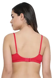 Stylish Magenta Cotton Solid Lightly Padded Wirefree T-Shirt Bras For Women-thumb4