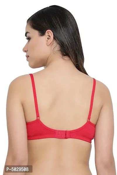 Stylish Magenta Cotton Solid Lightly Padded Wirefree T-Shirt Bras For Women-thumb5