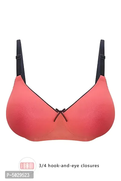 Stylish Pink Lace Solid Lightly Padded Wirefree T-Shirt Bras For Women