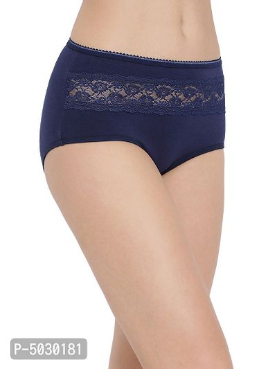 Stylish Navy Blue Cotton Solid Outer Elastic Hipster Panty For Women And Girls-thumb4