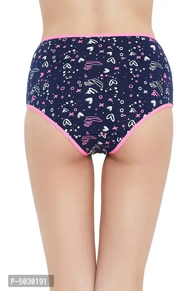 Stylish Blue Cotton Geometric Print Outer Elastic Hipster Panty For Women And Girls-thumb4