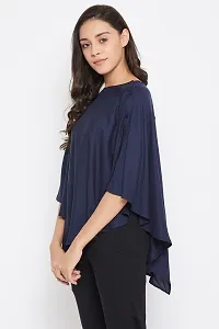 Women's Maternity Solid Feeding Cape in Royal Blue - Rayon-thumb2