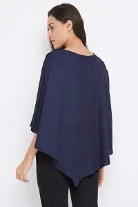 Women's Maternity Solid Feeding Cape in Royal Blue - Rayon-thumb4