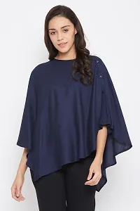 Women's Maternity Solid Feeding Cape in Royal Blue - Rayon-thumb1