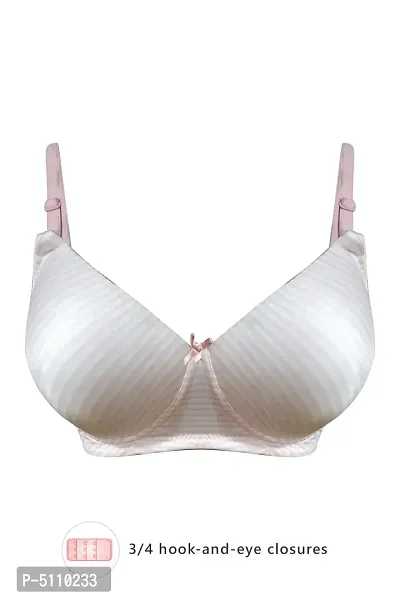 Clovia Padded Non-Wired Full Cup Striped Multiway T-Shirt Bra In Baby Pink