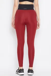 Polyester Red Solid Ankle Length Tights For Women-thumb4