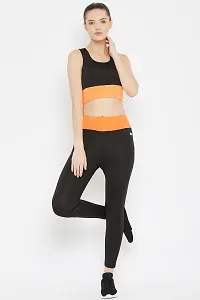 Polyamide Orange Solid Ankle Length Tights For Women-thumb1